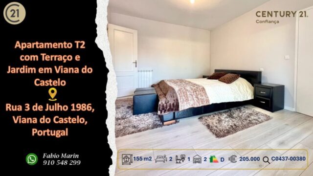 Apartamento T2 com Terraço e Jardim em Viana do Castelo