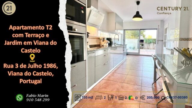 Apartamento T2 com Terraço e Jardim em Viana do Castelo