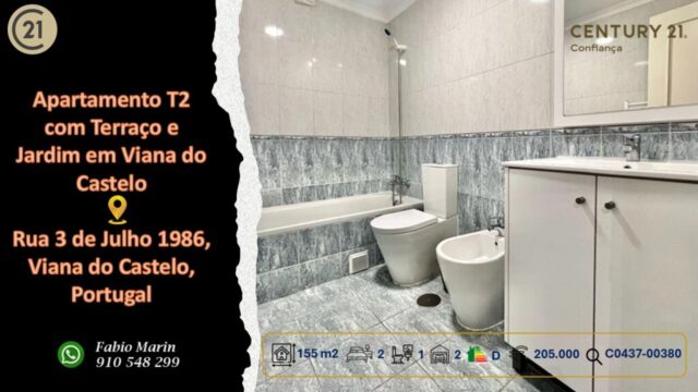 Apartamento T2 com Terraço e Jardim em Viana do Castelo